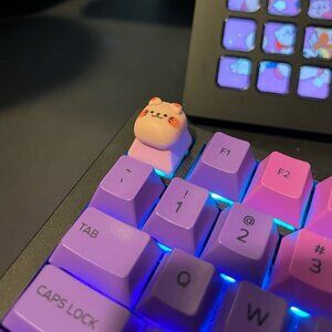 Cute Pink Artisan Keycap, kawaii animal for mechanical keyboard